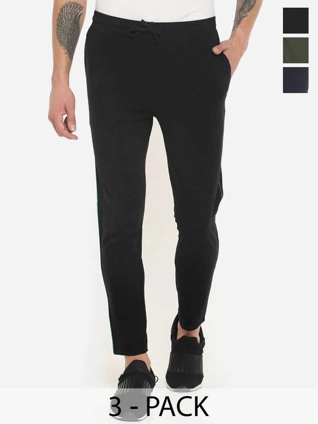     			Dollar Multicolor Cotton Blend Men's Trackpants ( Pack of 3 )