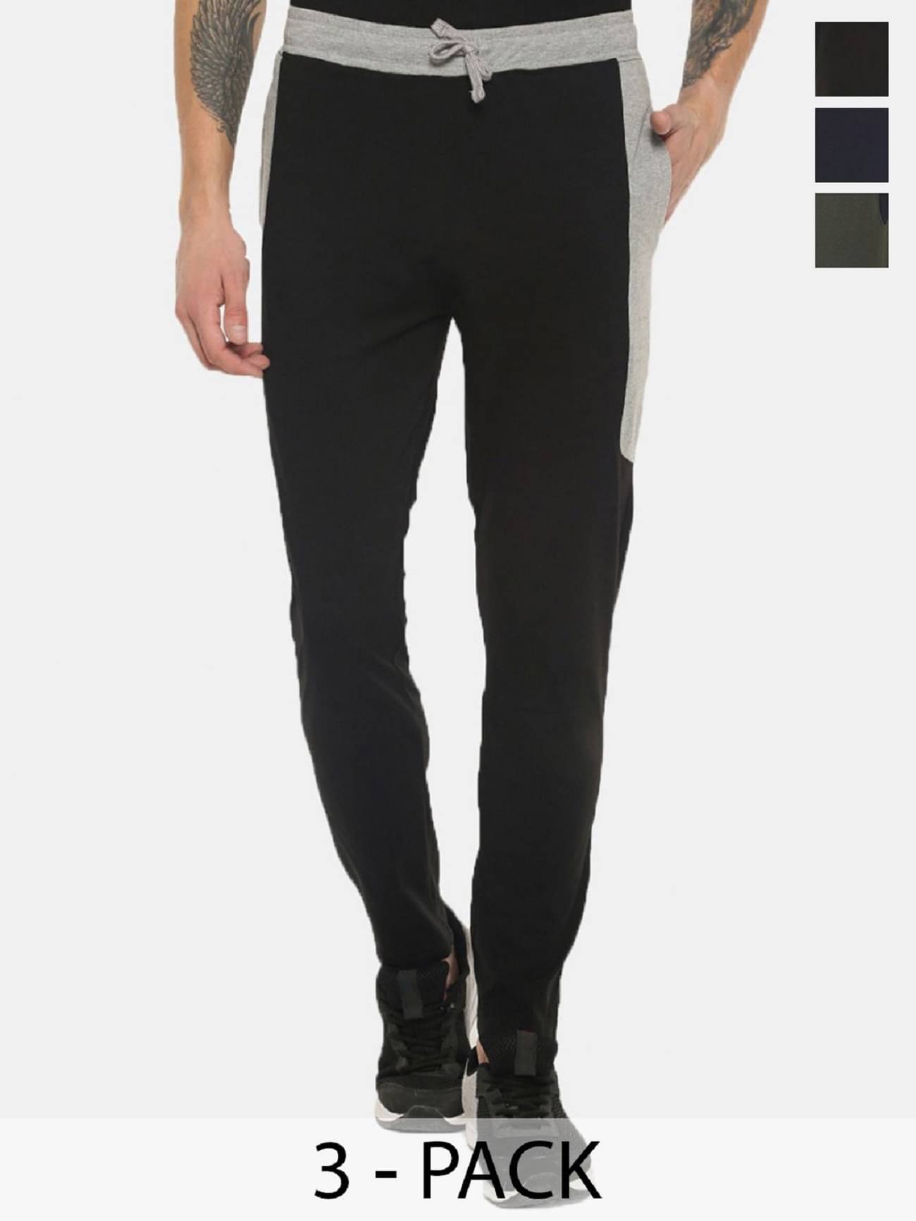Dollar Multicolor Cotton Blend Men's Trackpants ( Pack of 3 ) Dollar Multicolor Cotton Blend Men's Trackpants ( Pack of 3 )