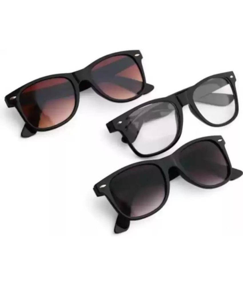 Funk Black Square Sunglasses ( Pack of 3 )     			Funk Black Square Sunglasses ( Pack of 3 )