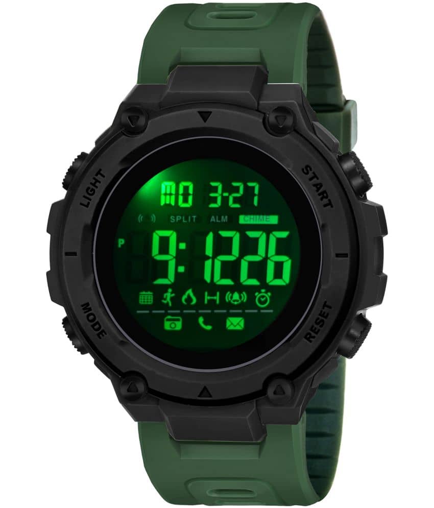 Harbor Green PU Digital Men's Watch