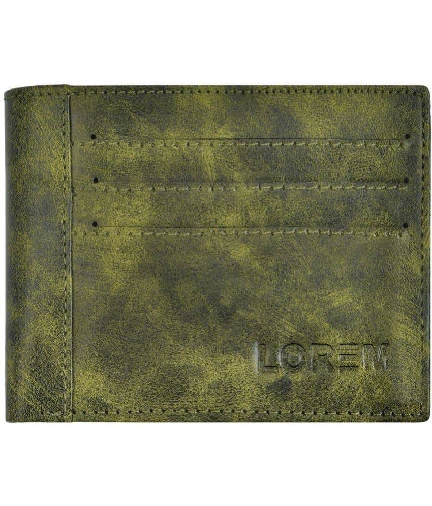 Lorem Green Faux Leather Men's Two Fold Wallet ( Pack of 1 ) - Handbags | Buy online on ZillyBuy
