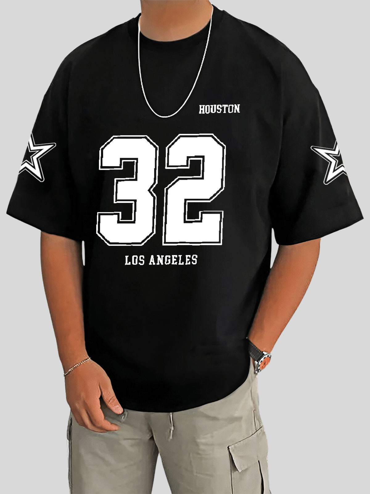 MANLINO Pack of 1 Cotton Blend Oversized Fit Men's T-Shirt ( Black ) MANLINO Pack of 1 Cotton Blend Oversized Fit Men's T-Shirt ( Black )