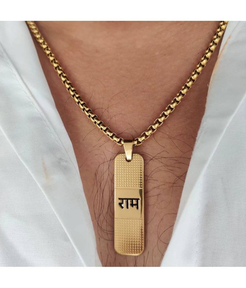 MGSV Gold Plated Brass Chain with Pendant ( Pack of 1 ) MGSV Gold Plated Brass Chain with Pendant ( Pack of 1 )