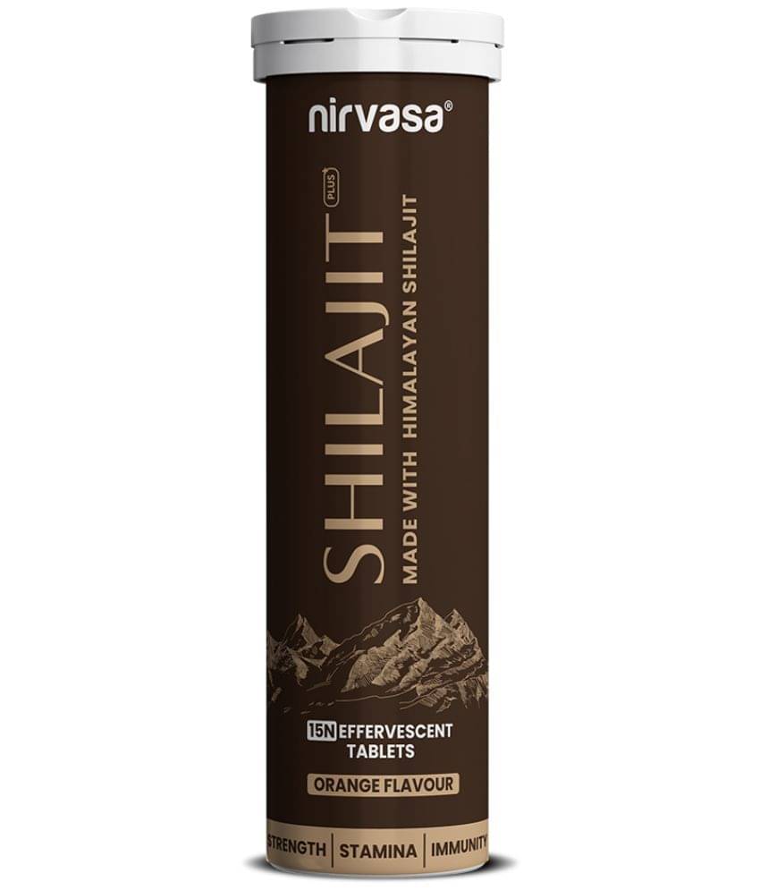 Nirvasa Shilajit Plus Effervescent Tablets 15 Tab | Helps Boost Strength, Stamina & Performance | For Muscle Recovery & Endurance | With 5 Powerful Herbs | Mango Flavour Nirvasa Shilajit Plus Effervescent Tablets 15 Tab | Helps Boost Strength, Stamina & Performance | For Muscle Recovery & Endurance | With 5 Powerful Herbs | Mango Flavour