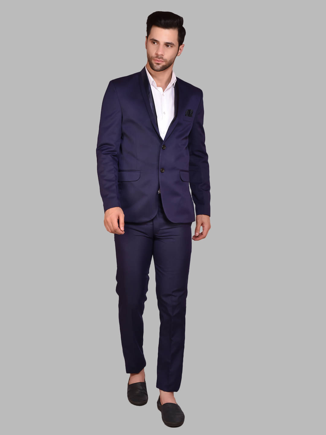     			PRINTCULTR Cotton Blend Men's 2 Piece Suit - Navy Blue ( Pack of 2 )