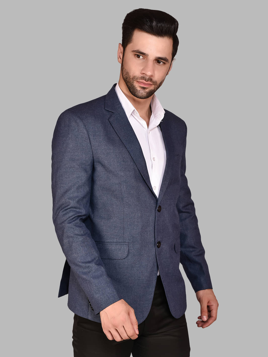     			PRINTCULTR Cotton Blend Men's Blazer - Navy Blue ( Pack of 1 )