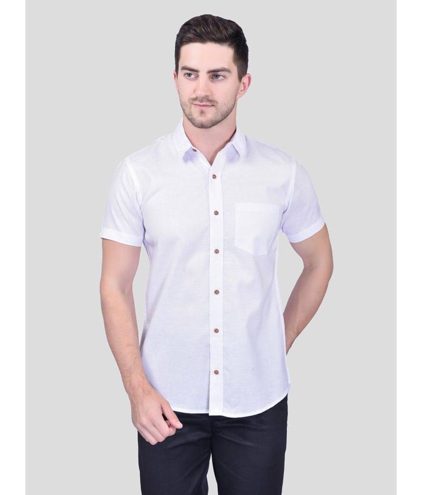 PRINTCULTR Cotton Blend Regular Fit Solids Half Sleeves Men's Casual Shirt - White ( Pack of 1 ) PRINTCULTR Cotton Blend Regular Fit Solids Half Sleeves Men's Casual Shirt - White ( Pack of 1 )