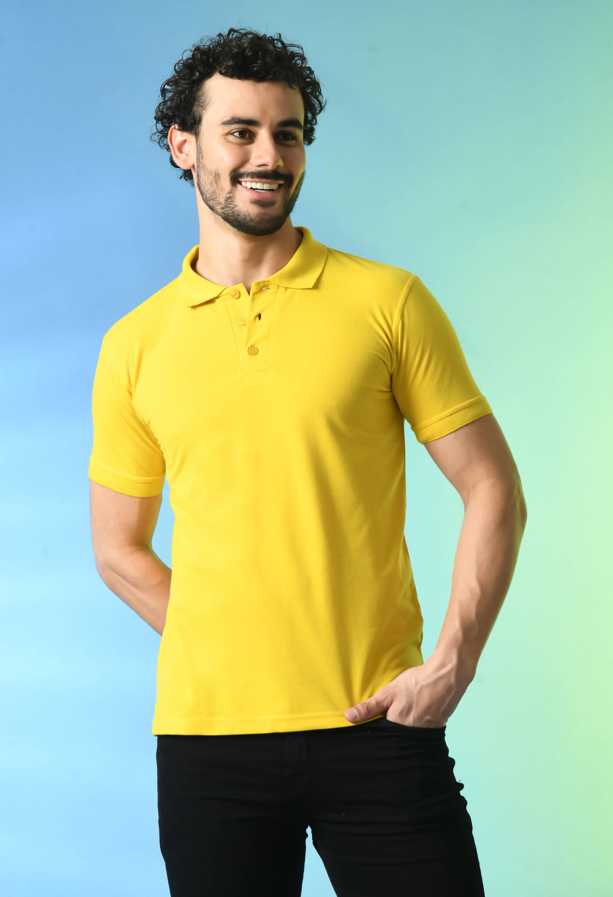    			PRINTCULTR Polyester Regular Fit Solid Half Sleeves Men's T-Shirt - Yellow ( Pack of 1 )