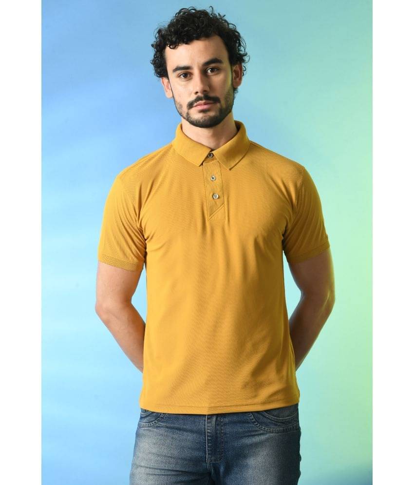 PRINTCULTR Polyester Regular Fit Solid Half Sleeves Men's T-Shirt - Mustard ( Pack of 1 ) PRINTCULTR Polyester Regular Fit Solid Half Sleeves Men's T-Shirt - Mustard ( Pack of 1 )