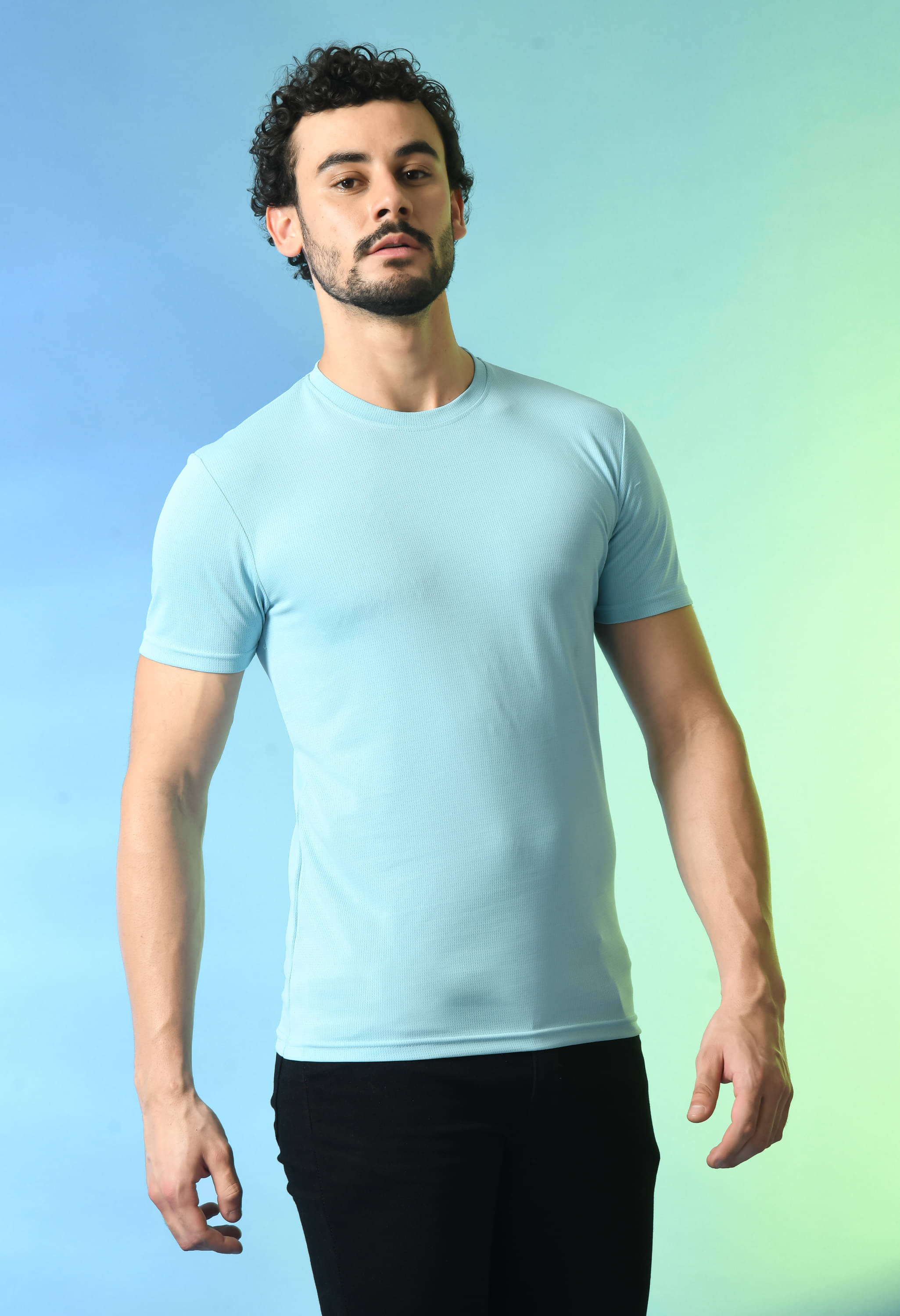     			PRINTCULTR Polyester Regular Fit Solid Half Sleeves Men's T-Shirt - Blue ( Pack of 1 )