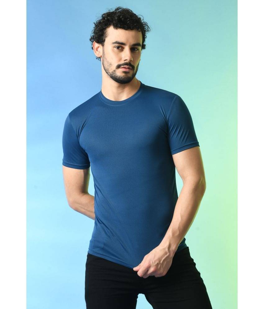 PRINTCULTR Polyester Regular Fit Solid Half Sleeves Men's T-Shirt - Blue ( Pack of 1 ) PRINTCULTR Polyester Regular Fit Solid Half Sleeves Men's T-Shirt - Blue ( Pack of 1 )
