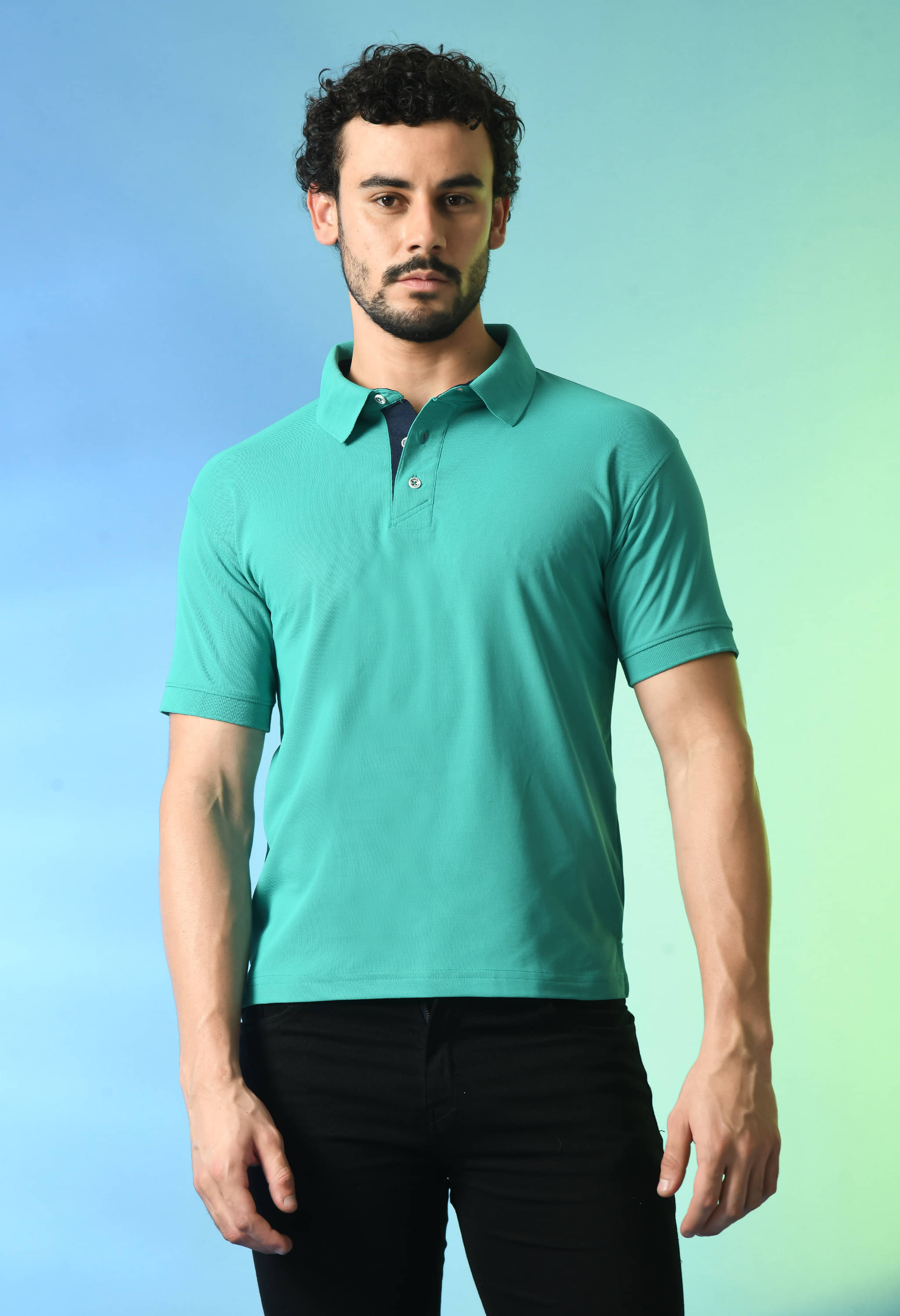     			PRINTCULTR Polyester Regular Fit Solid Half Sleeves Men's T-Shirt - Blue ( Pack of 1 )