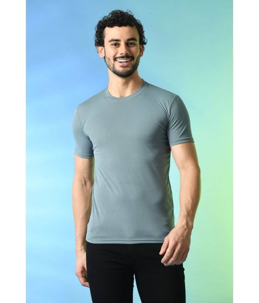     			PRINTCULTR Polyester Regular Fit Solid Half Sleeves Men's T-Shirt - Grey ( Pack of 1 )
