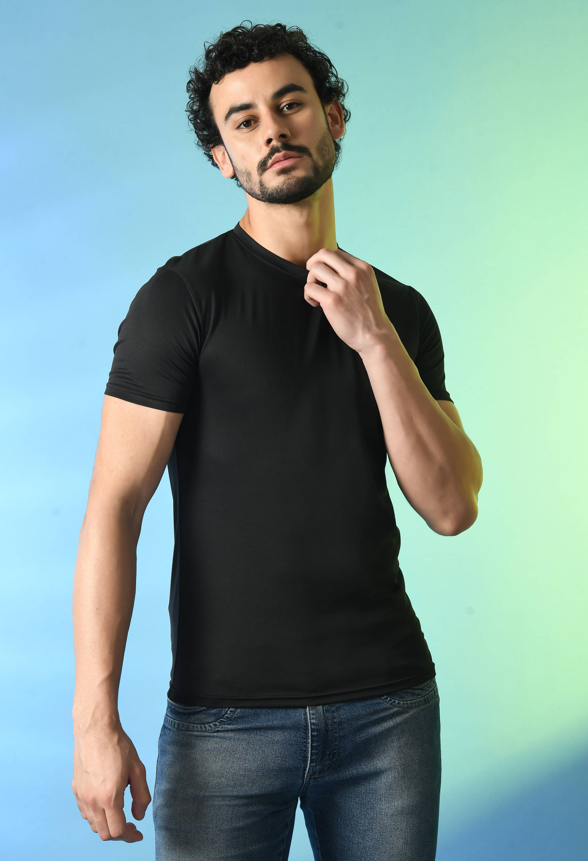     			PRINTCULTR Polyester Regular Fit Solid Half Sleeves Men's T-Shirt - Black ( Pack of 1 )
