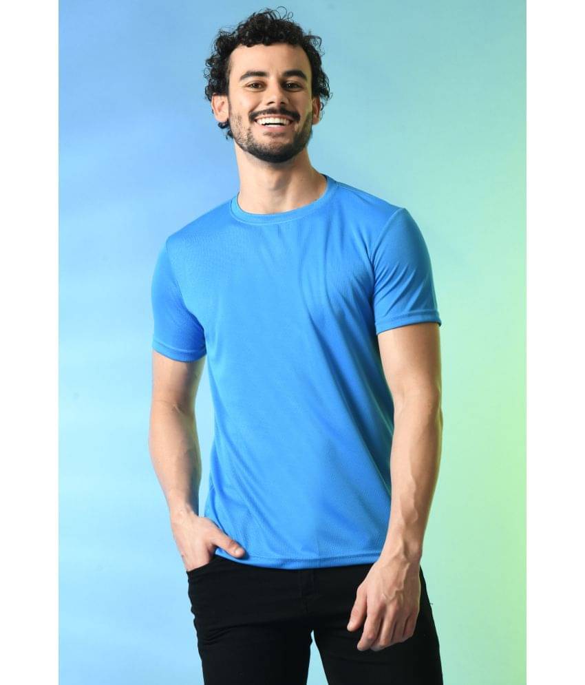 PRINTCULTR Polyester Regular Fit Solid Half Sleeves Men's T-Shirt - Blue ( Pack of 1 ) PRINTCULTR Polyester Regular Fit Solid Half Sleeves Men's T-Shirt - Blue ( Pack of 1 )
