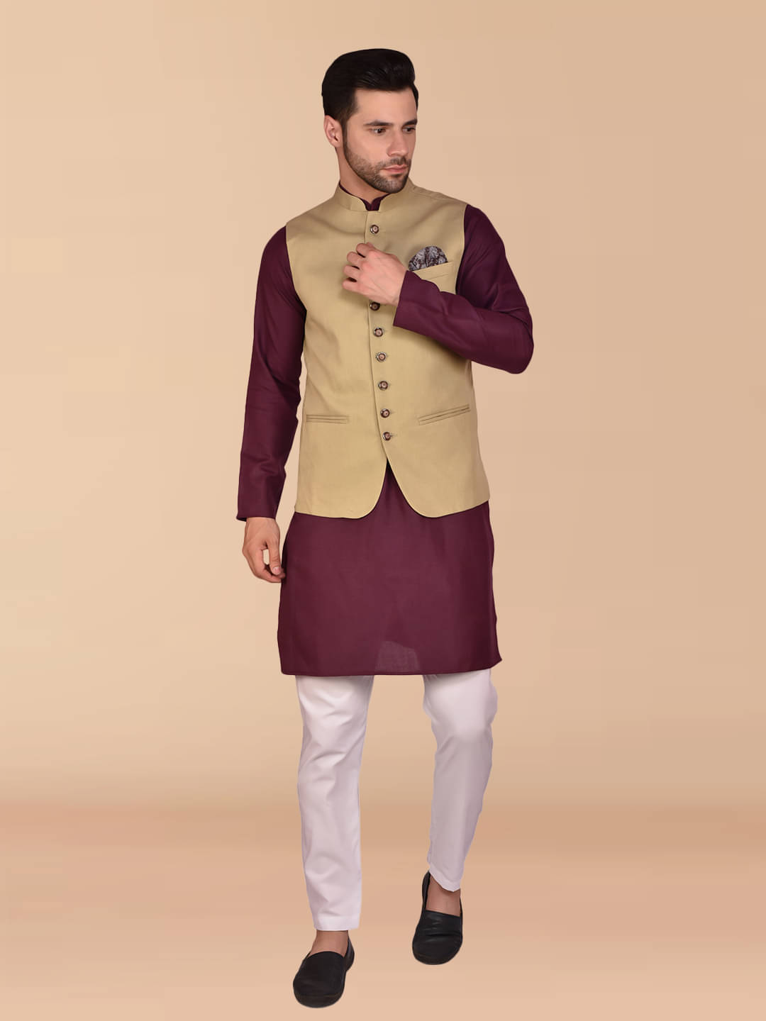     			PRINTCULTR Purple Cotton Regular Fit Men's Kurta Pyjama Set ( Pack of 1 )