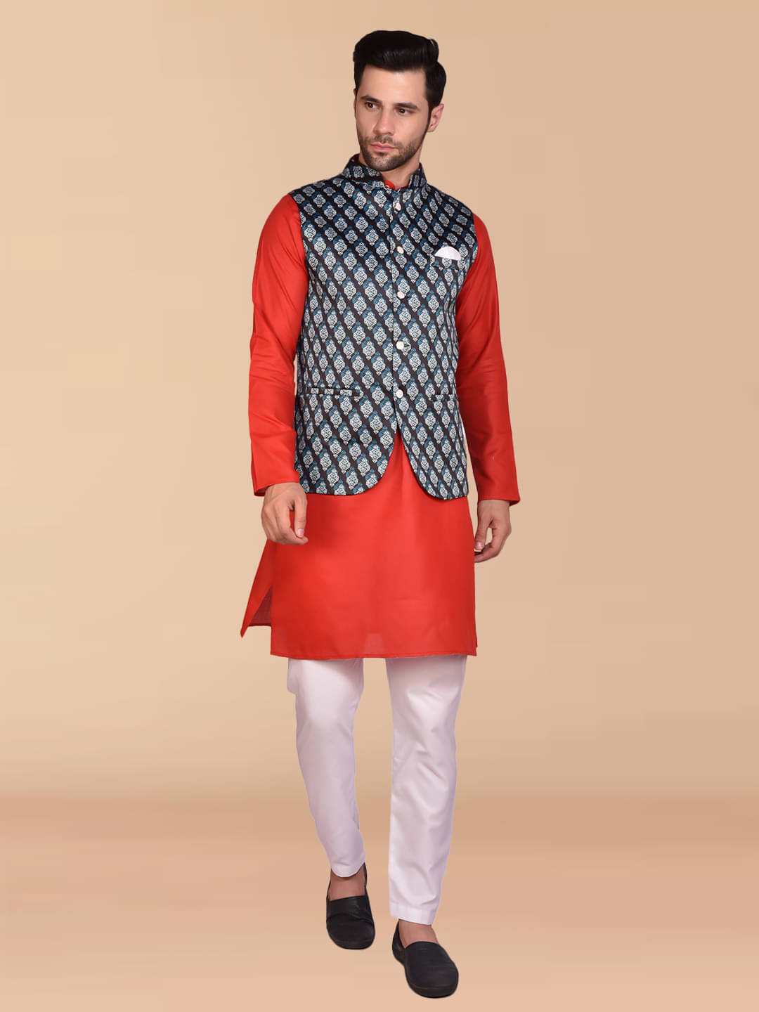 PRINTCULTR Red Cotton Regular Fit Men's Kurta Pyjama Set ( Pack of 1 ) PRINTCULTR Red Cotton Regular Fit Men's Kurta Pyjama Set ( Pack of 1 )