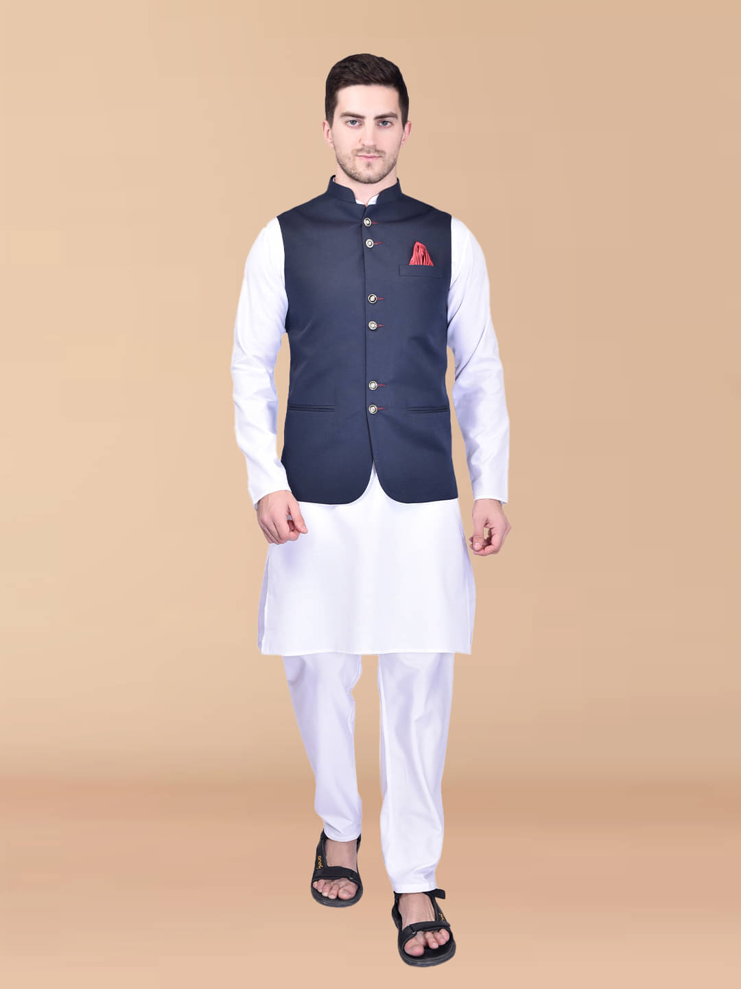 PRINTCULTR White Cotton Regular Fit Men's Kurta Pyjama Set ( Pack of 1 ) PRINTCULTR White Cotton Regular Fit Men's Kurta Pyjama Set ( Pack of 1 )