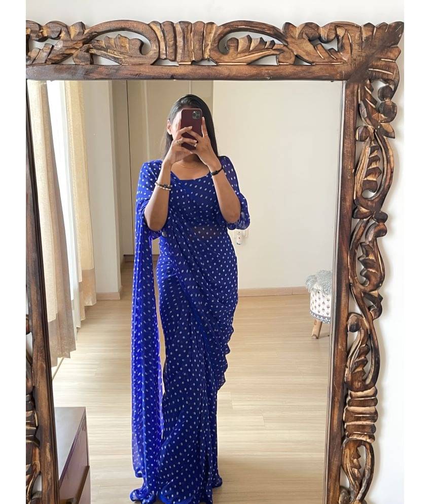     			Sidhidata Georgette Printed Ready to Wear Saree With Unstitched Blouse Piece ( Multicolour )
