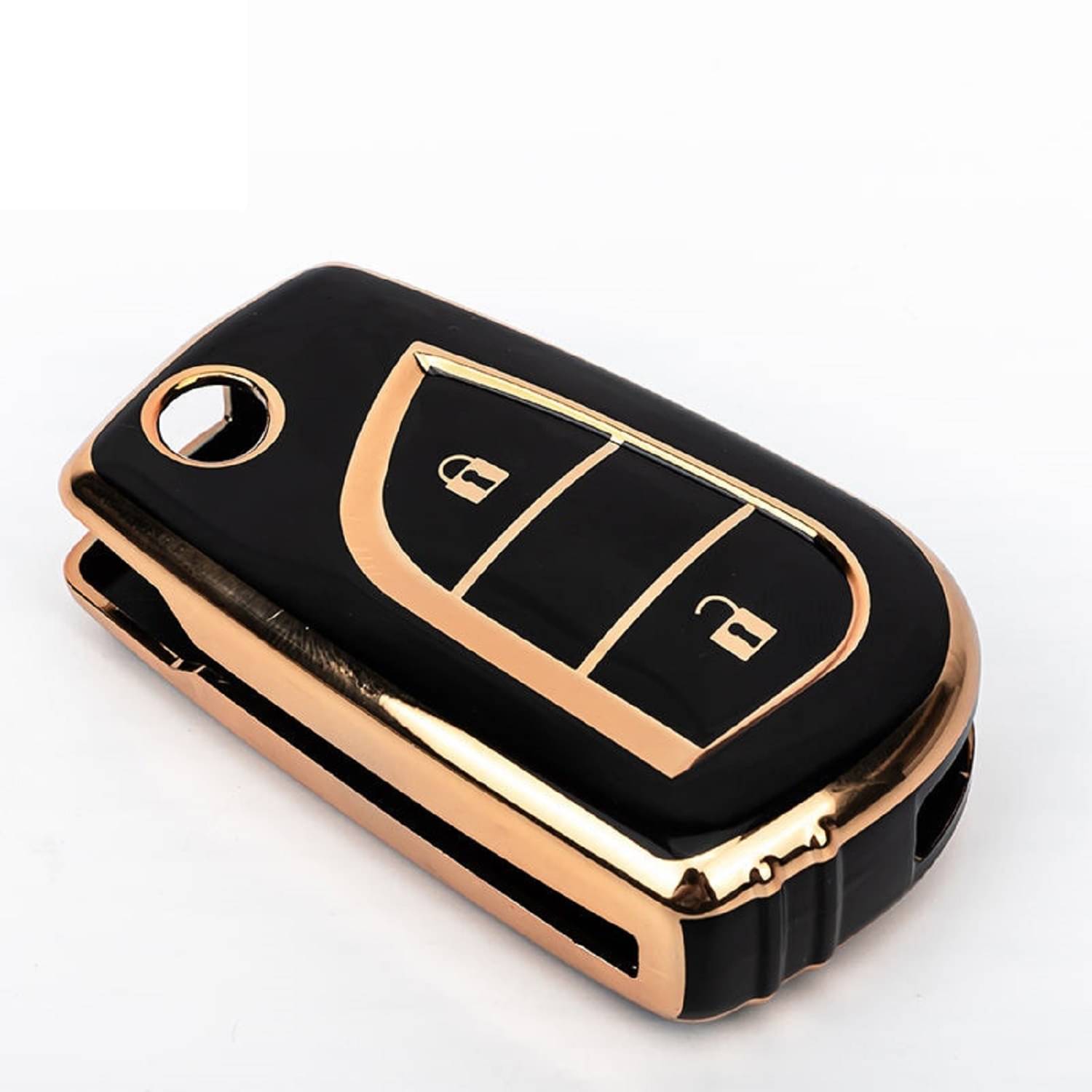     			TANTRA Soft TPU Premium Keycover Compatible with Toyota Corolla | Altis | Innova Crysta 3 Button Car Smart Key