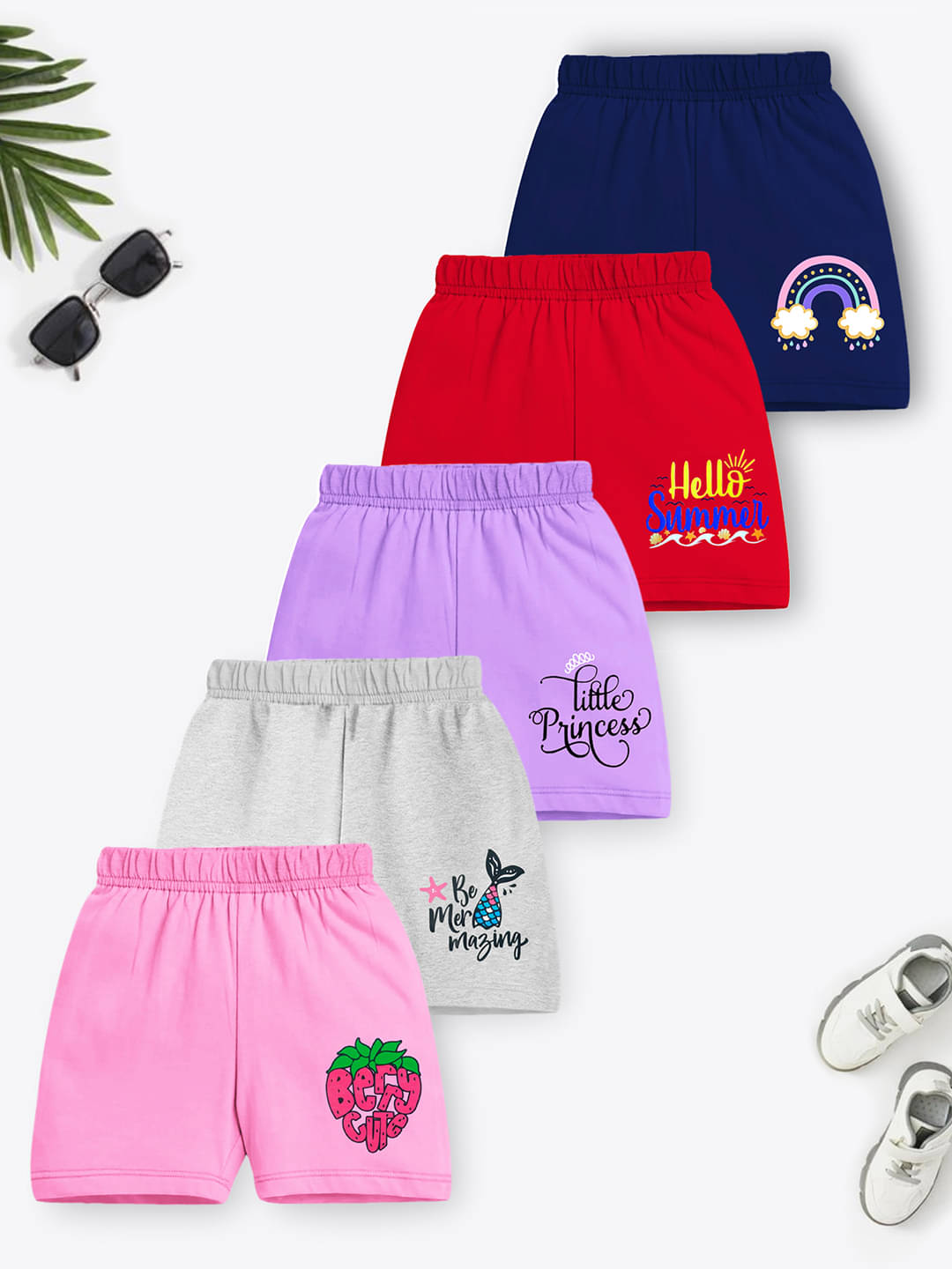     			Trampoline Pack of 5 Cotton Shorts For Boys ( Multicolor 1 )
