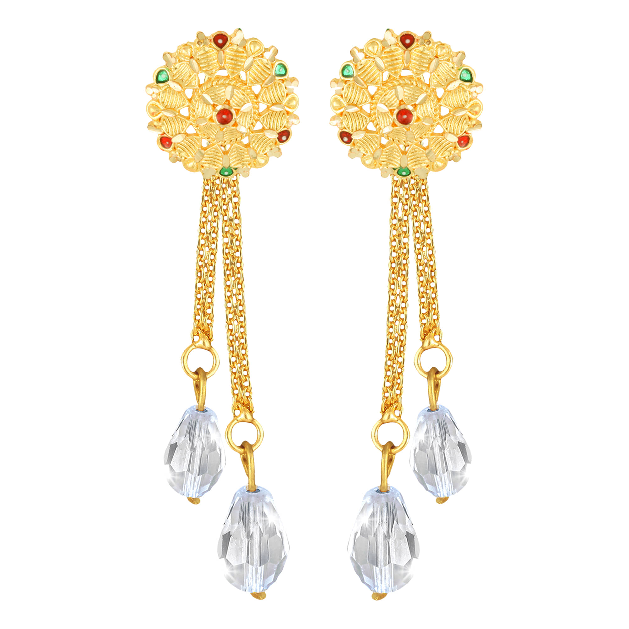 Vighnaharta Golden Drop Earrings ( Pack of 1 ) - Earrings | Buy online on ZillyBuy