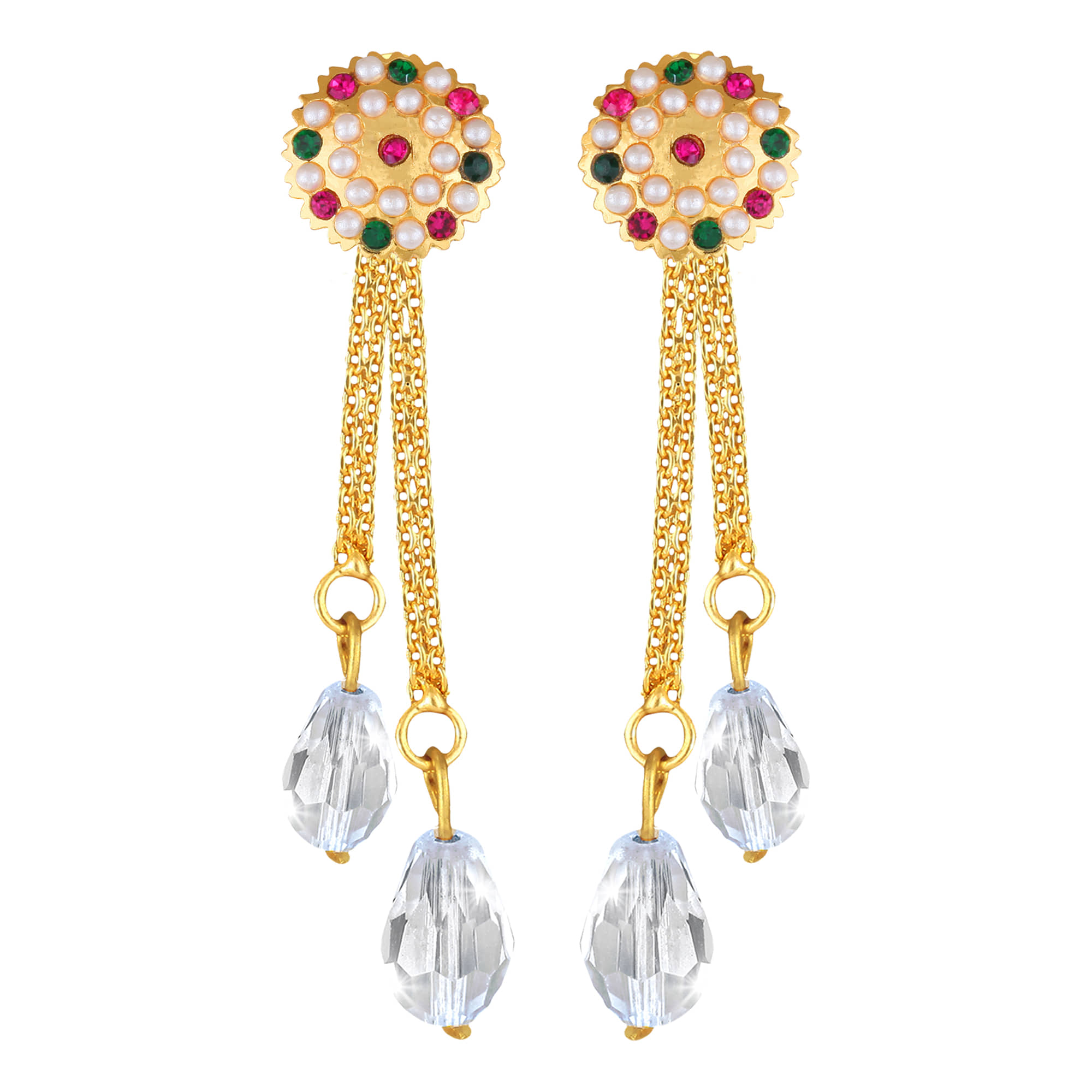 Vighnaharta Golden Drop Earrings ( Pack of 1 ) - Earrings | Buy online on ZillyBuy