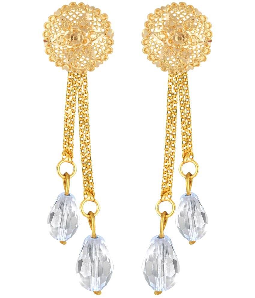     			Vighnaharta Golden Drop Earrings ( Pack of 1 )