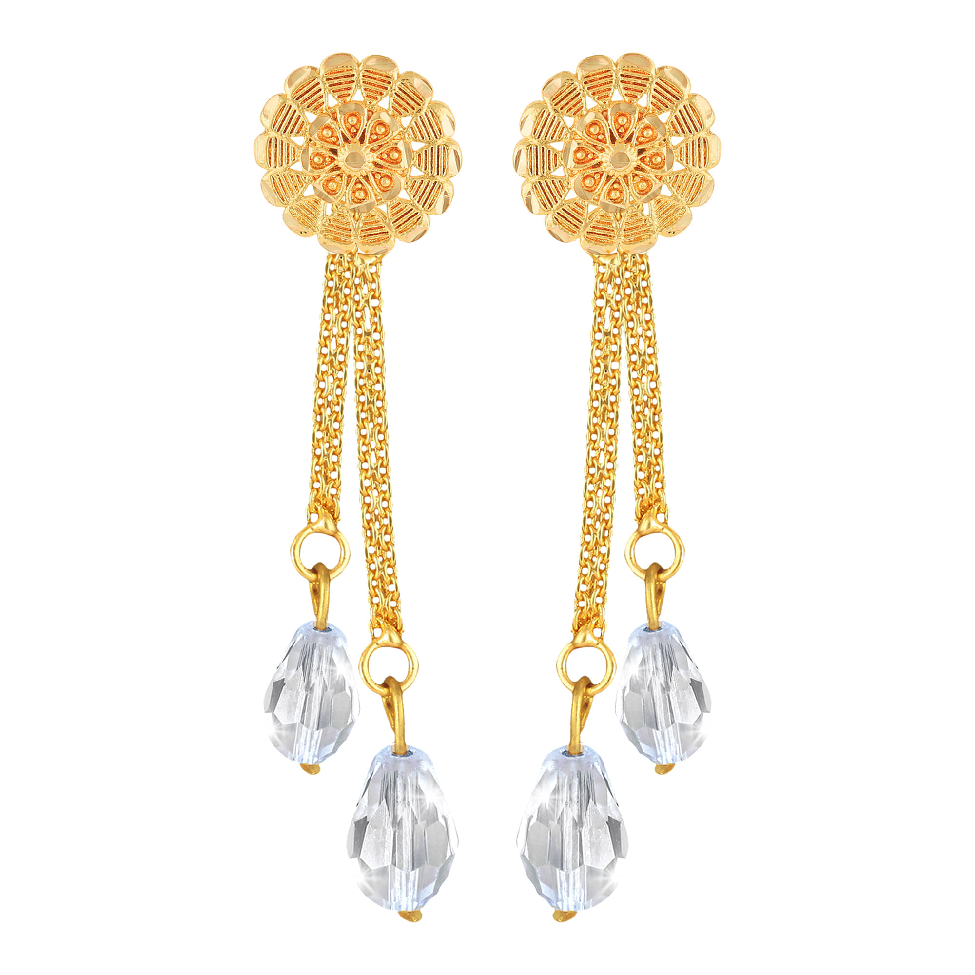 Vighnaharta Golden Drop Earrings ( Pack of 1 ) - Earrings | Buy online on ZillyBuy