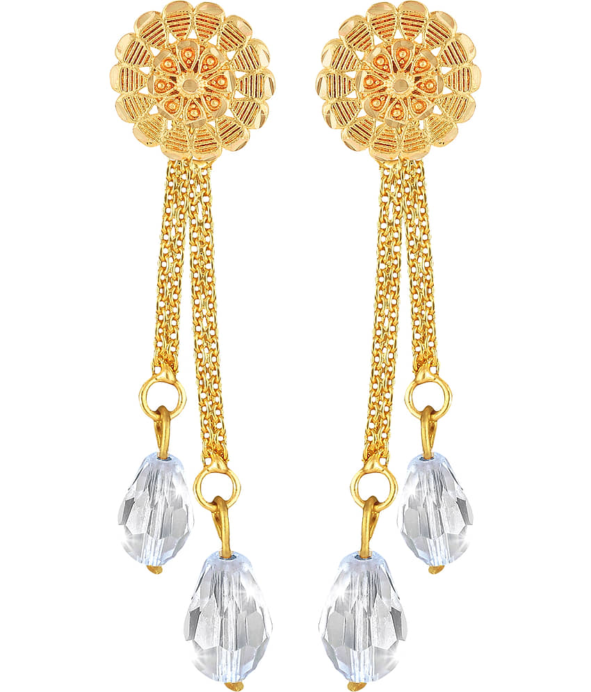 Vighnaharta Golden Drop Earrings ( Pack of 1 ) - Earrings | Buy online on ZillyBuy