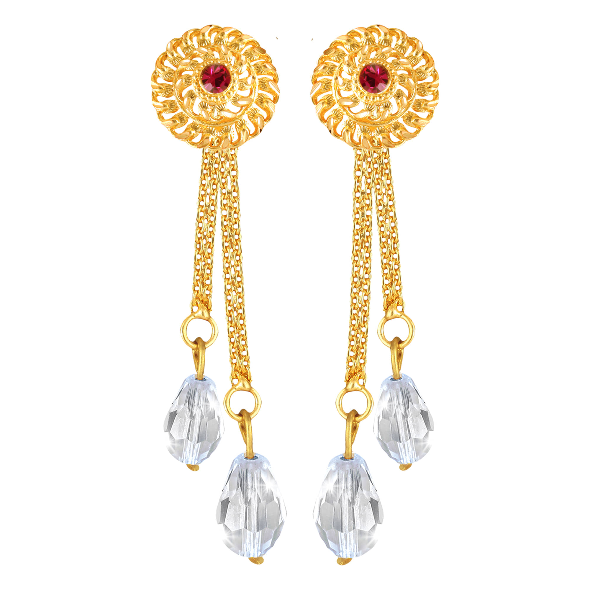 Vighnaharta Golden Drop Earrings ( Pack of 1 ) - Earrings | Buy online on ZillyBuy