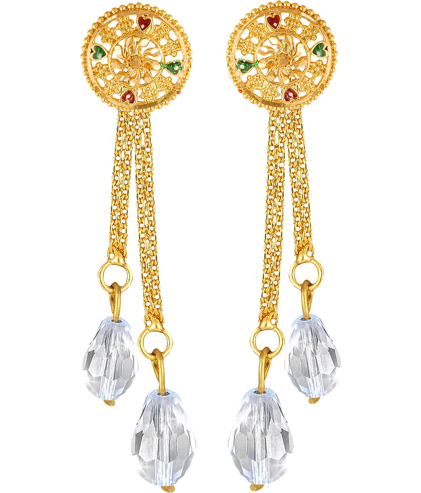 Vighnaharta Golden Drop Earrings ( Pack of 1 ) - Earrings | Buy online on ZillyBuy