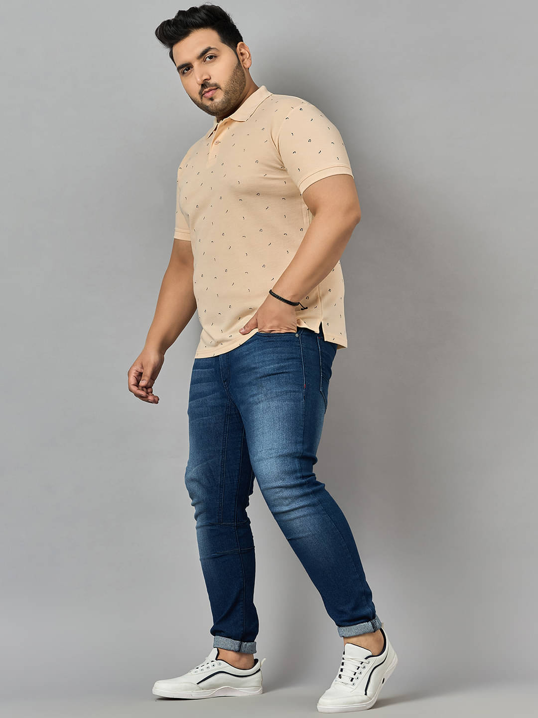 zigo Pack of 1 Cotton Blend Regular Fit Printed Half Sleeves Men's Polo T Shirt ( Beige ) zigo Pack of 1 Cotton Blend Regular Fit Printed Half Sleeves Men's Polo T Shirt ( Beige )