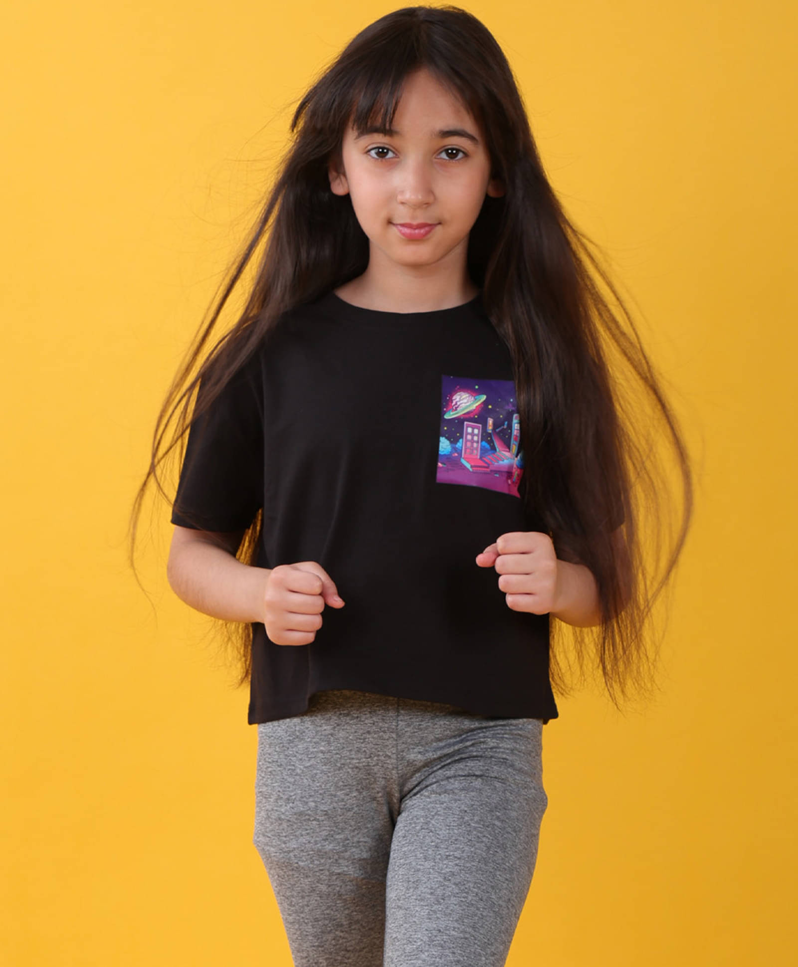     			ANTHRILO Black 100% Cotton Girls T-Shirt ( Pack of 1 )