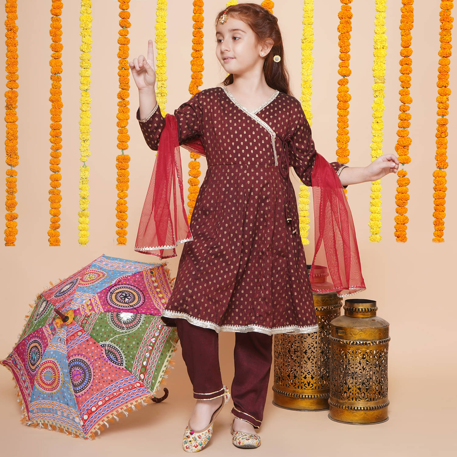 Arshia Fashions Girls Rayon Kurta and Pant Set ( Pack of 1 , Maroon ) Arshia Fashions Girls Rayon Kurta and Pant Set ( Pack of 1 , Maroon )