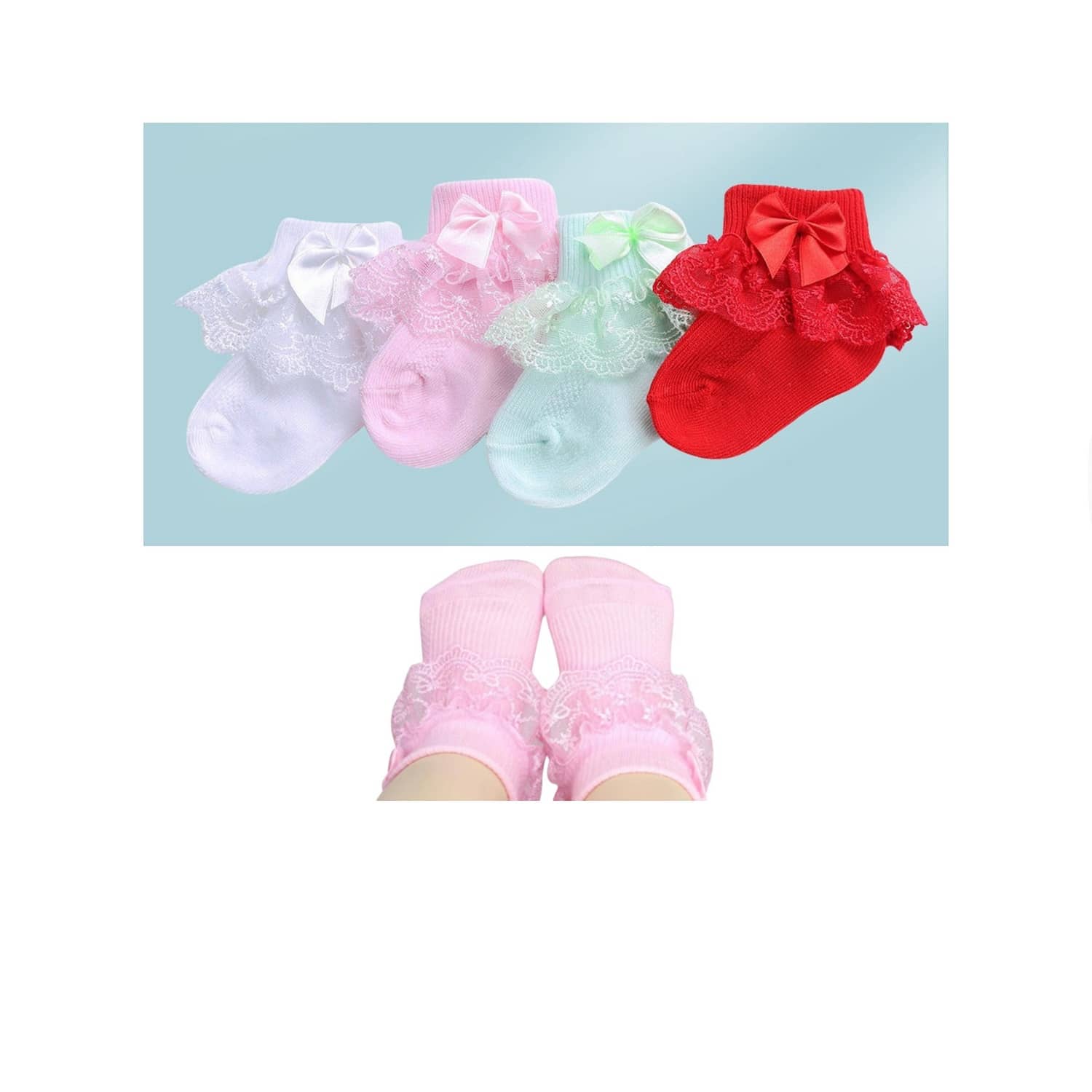 BBYARAJ Multi Cotton Blend Girl's Ankle Length Socks ( Pack of 4 ) - Socks | Buy online on ZillyBuy