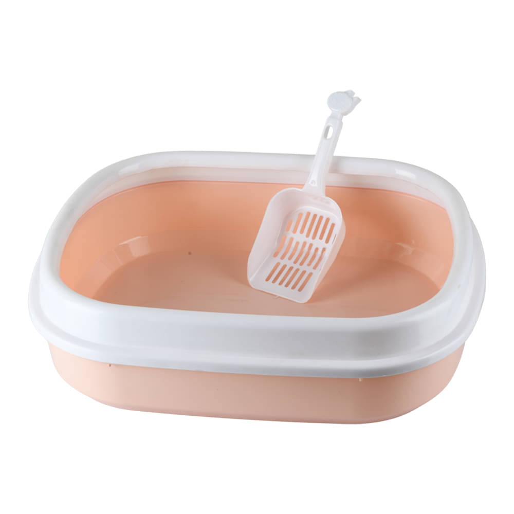     			BlingPets Cat Litter Box Tray with Free Scooper Durable Quality | Suitable for Adult Cats & Kittens (Pink)