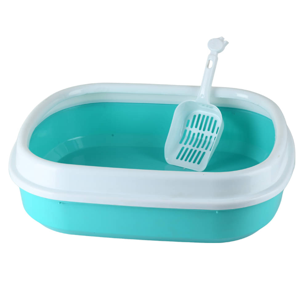     			BlingPets Cat Litter Box Tray with Free Scooper Durable Quality | Suitable for Adult Cats & Kittens (Green)