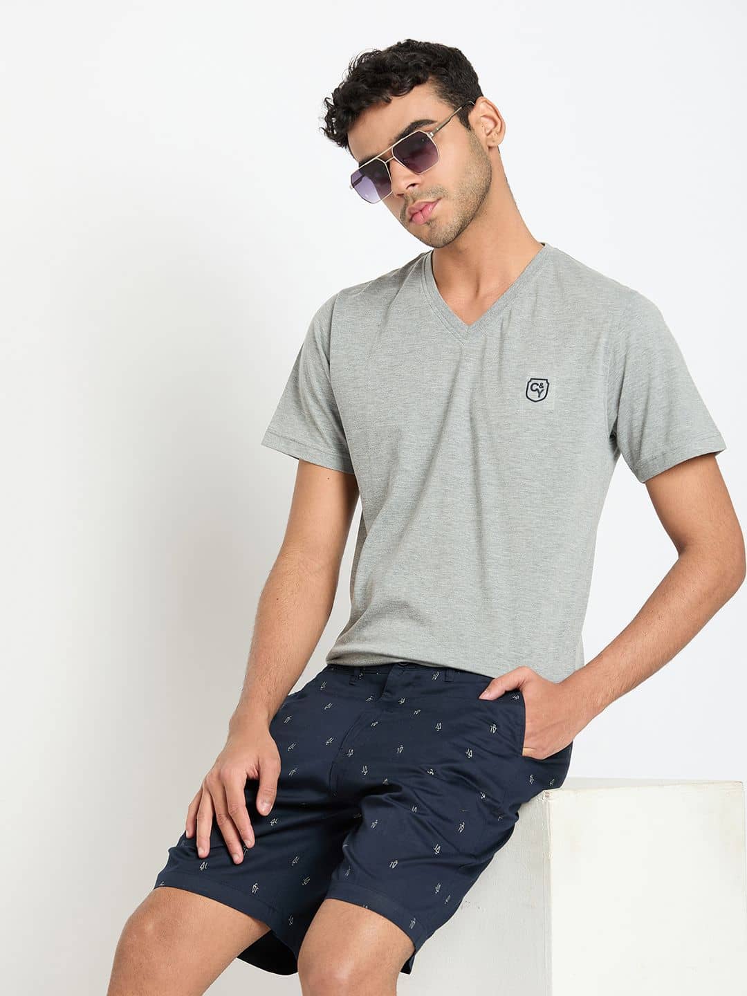 Club York Pack of 1 Cotton Blend Regular Fit Men's T-Shirt ( Light Grey )