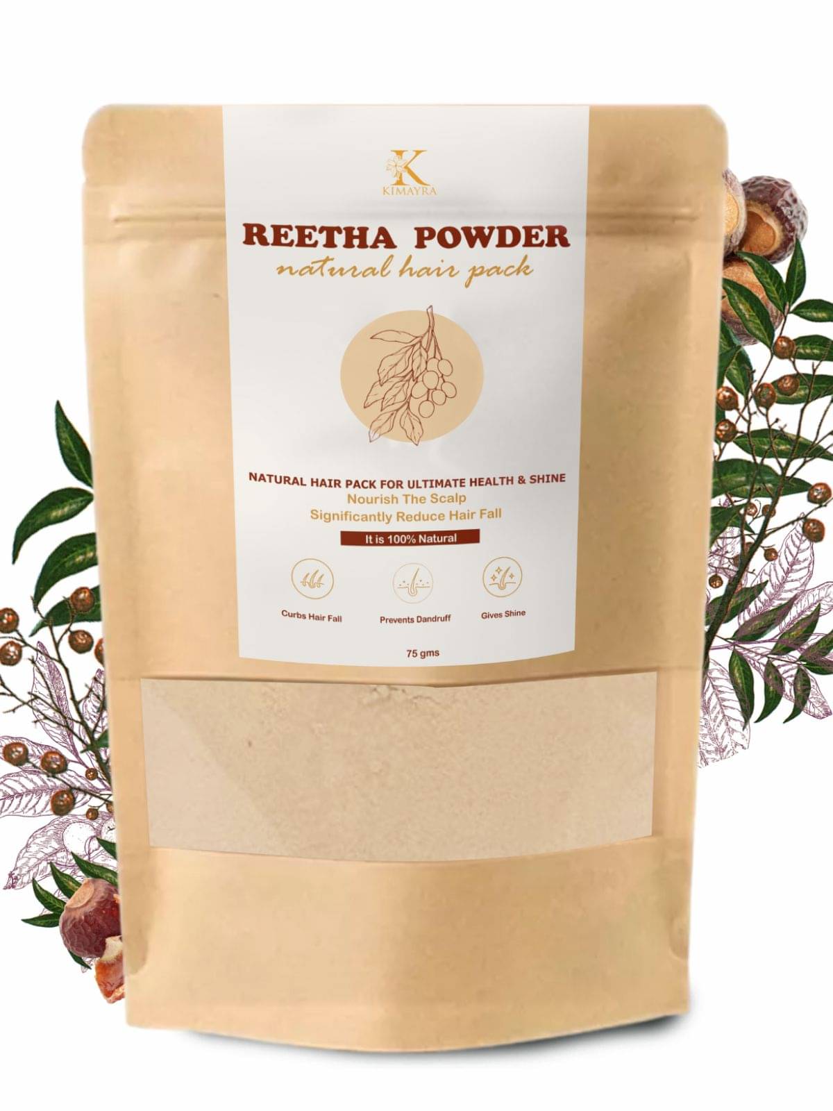     			Kimayra HAIRCARE POWDER REETHA POWDER Natural Henna 75 g