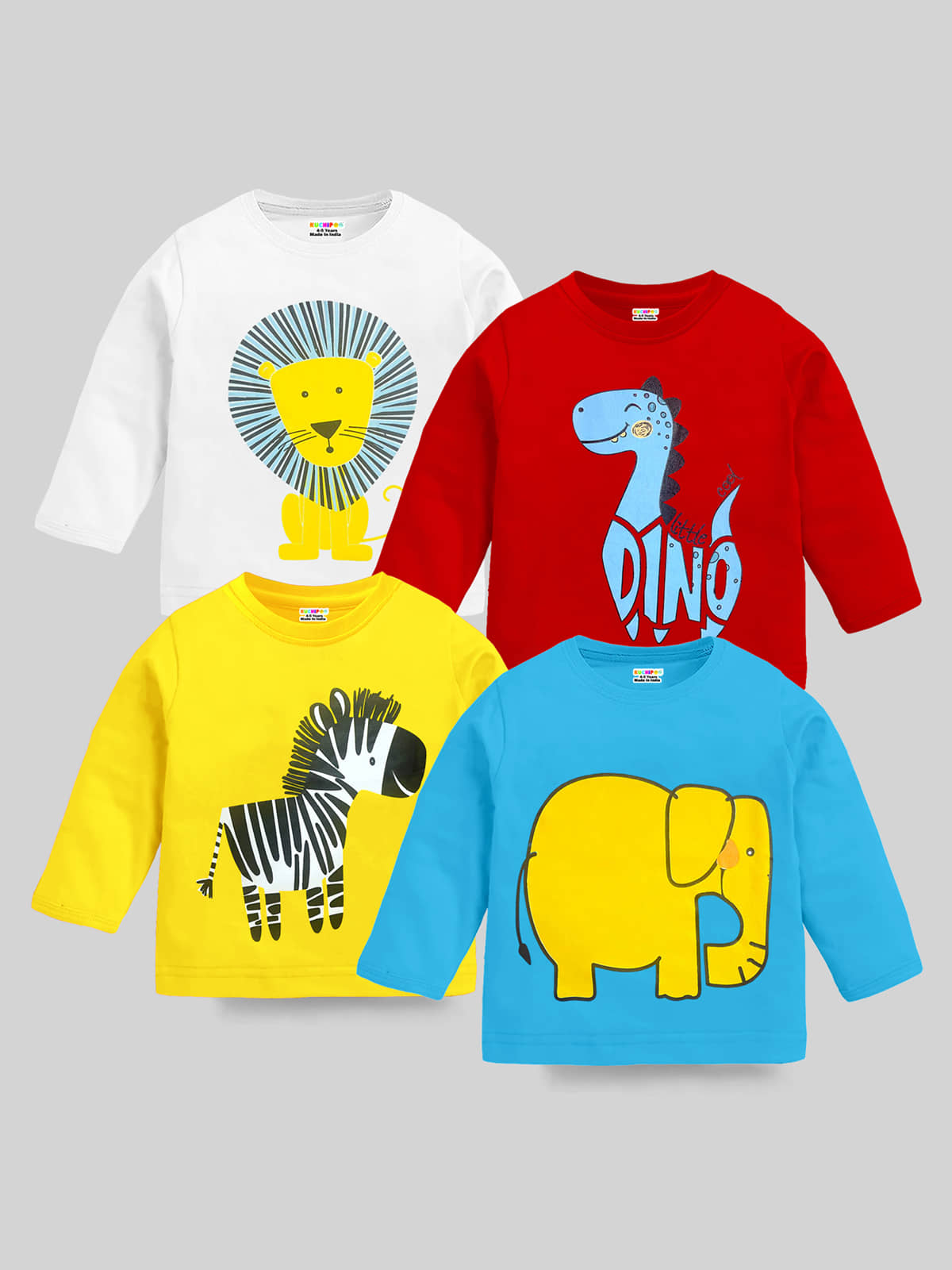 Kuchipoo Pack of 4 Baby Boys Cotton Blend T-Shirt ( Multicolor1 )