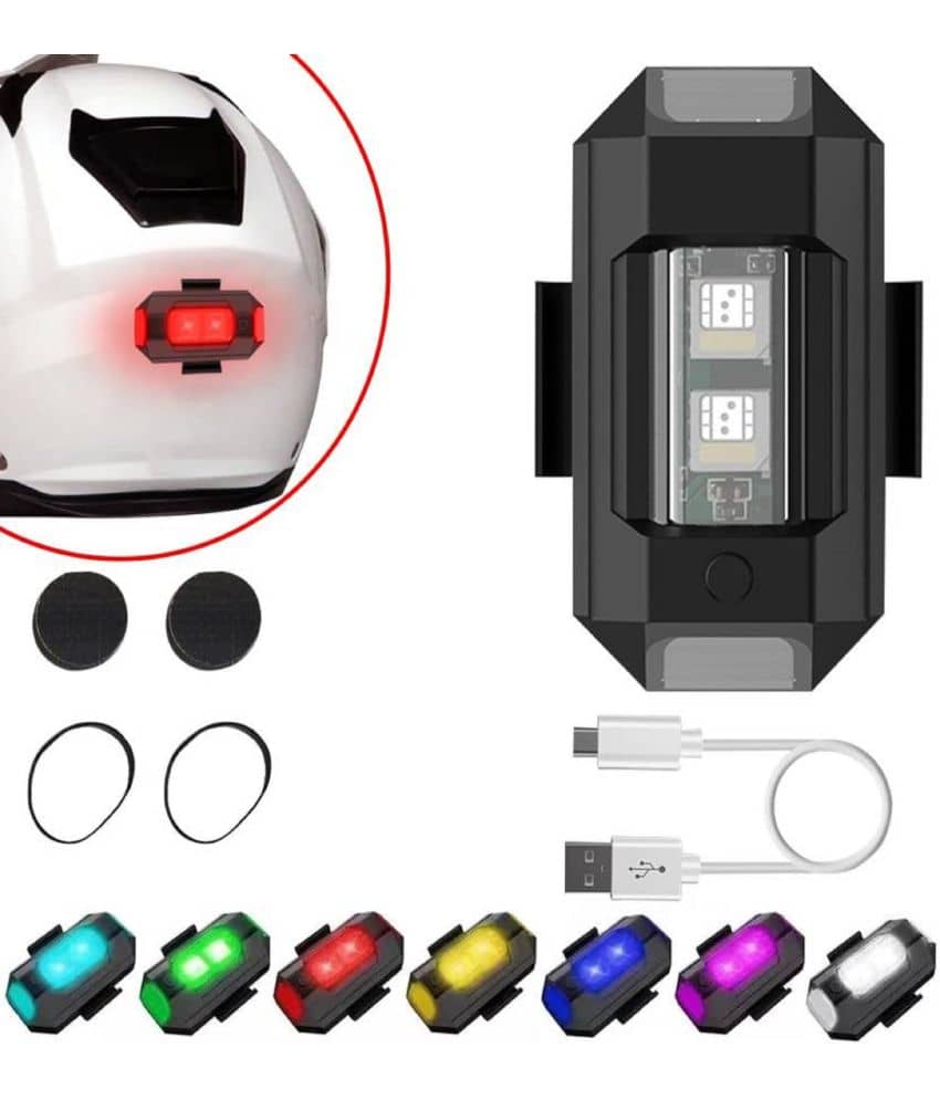LEAVESS-Universal Safety Signal 7 Colors Mini USB Rechargeable Strobe Lights Anti-collision LED for Helmet Bicycle Motorcycle (Pack of 1) - Sports and Fitness Equipment | Buy online on ZillyBuy