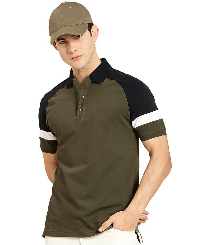     			Leotude Pack of 1 Cotton Blend Regular Fit Men's Polo T-Shirt ( Olive )