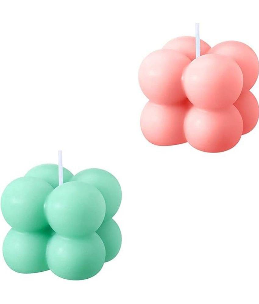     			SS ENTERPRISE Multicolour Pillar Candle 5 cm ( Pack of 2 )