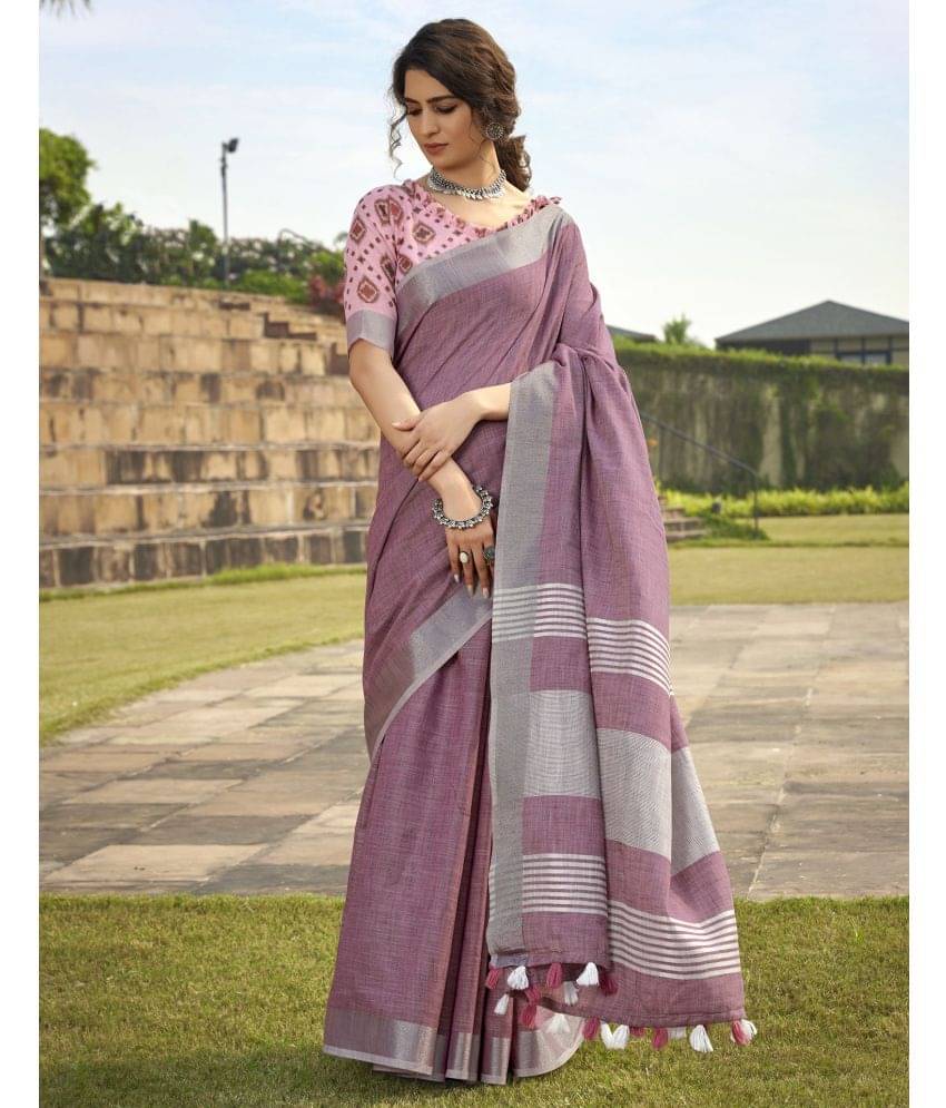 Samah Cotton Self Design Saree With Unstitched Blouse Piece ( Pink ) Samah Cotton Self Design Saree With Unstitched Blouse Piece ( Pink )
