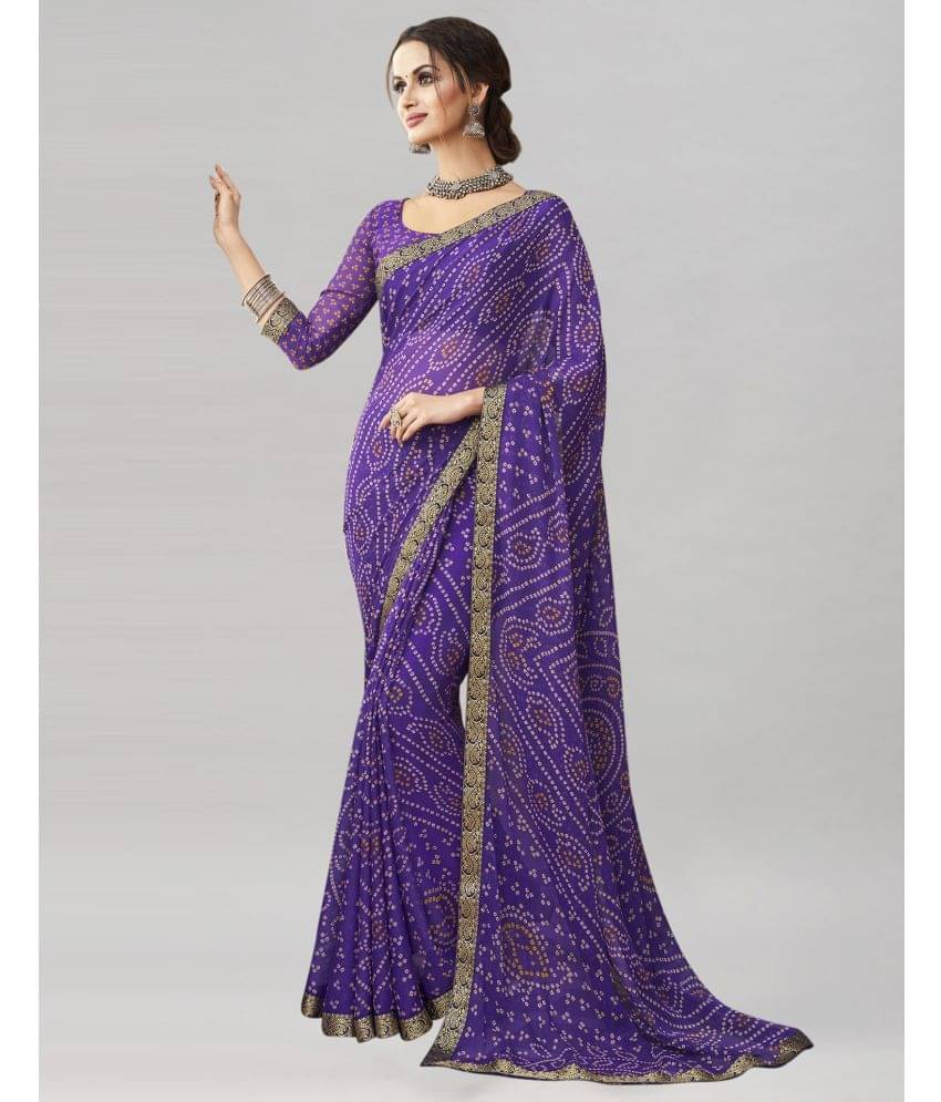 Satrani Chiffon Printed Saree With Unstitched Blouse Piece ( Blue ) Satrani Chiffon Printed Saree With Unstitched Blouse Piece ( Blue )