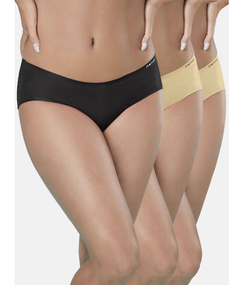     			Sonari Pack of 3 Nylon Solid Women's Hipster ( Multicolor ) Sealmess