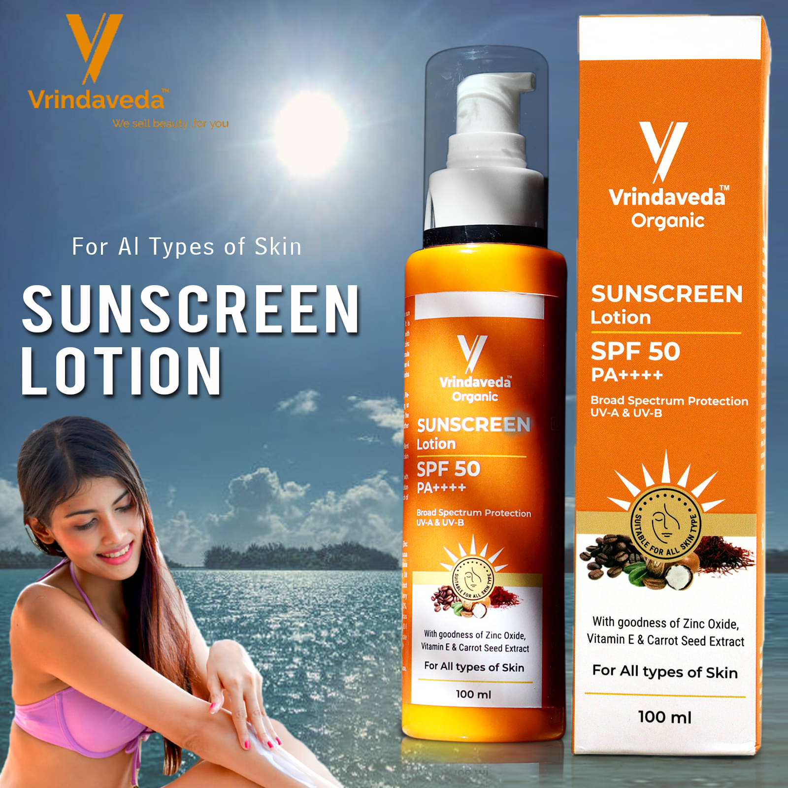     			VRINDAVEDA Lotion All Skin Type Fruit ( 100g gm )