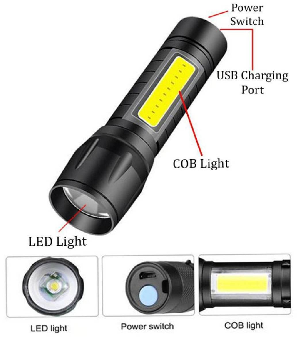     			croon - 10W Rechargeable Flashlight Torch ( Pack of 1 )