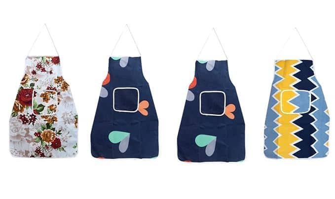 Kitchen Apron with Center Pocket (Set of 4)